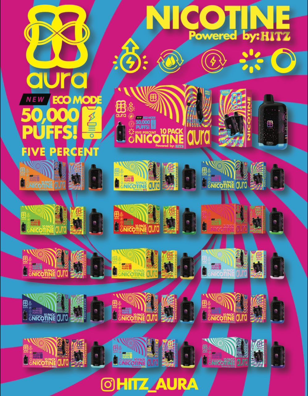 Hitz Aura Nicotine disposable